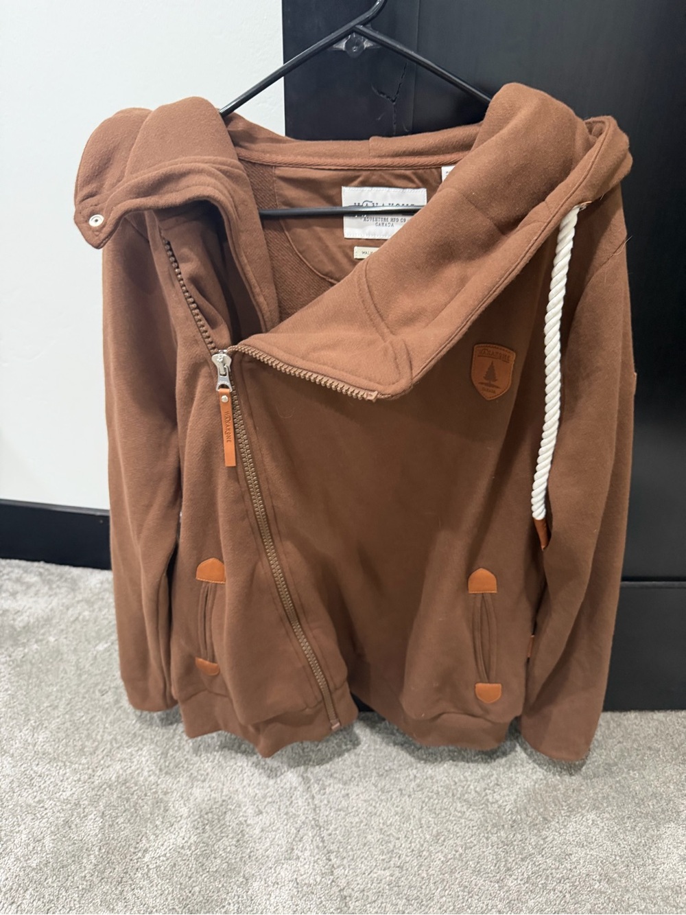 Wanakome Chestnut Brown Hooded Zip Sweatshirt